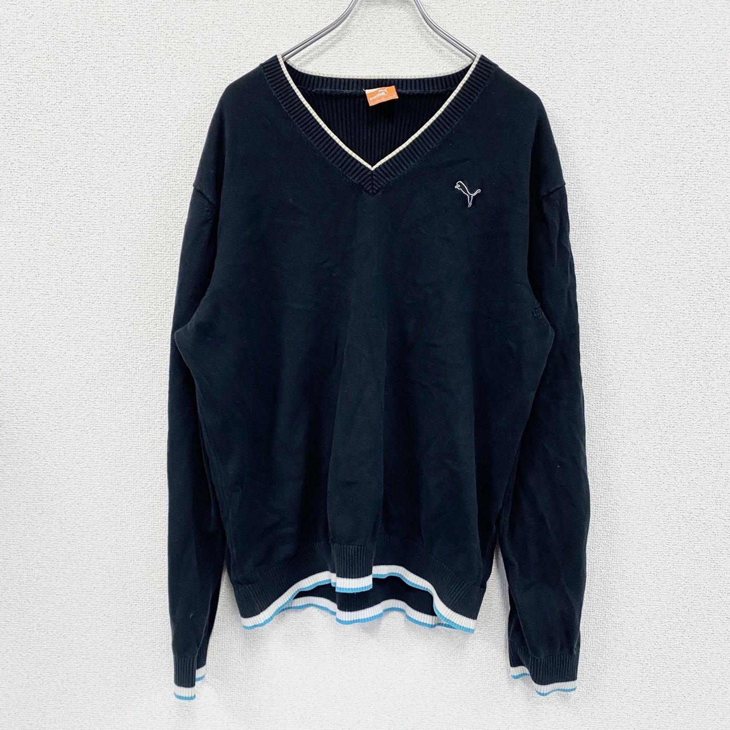 PUMA　プーマ　ニットセーター　黒　ブラック　Lサイズ