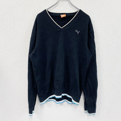 PUMA　プーマ　ニットセーター　黒　ブラック　Lサイズ
