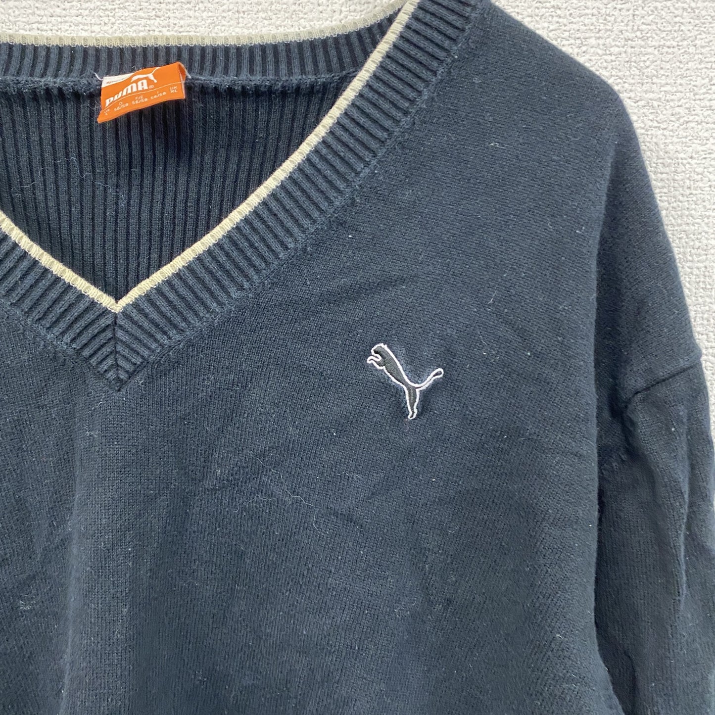 PUMA　プーマ　ニットセーター　黒　ブラック　Lサイズ