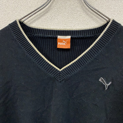 PUMA　プーマ　ニットセーター　黒　ブラック　Lサイズ