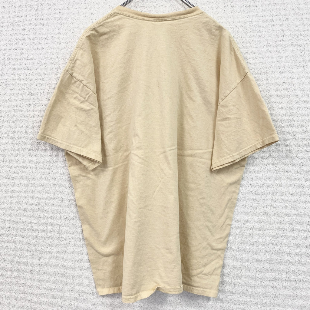 古着 used　GILDAN　ギルダン　半袖スポーツプリントTシャツ　バスケ　レトロ　クルーネック　黄色　イエロー　XLサイズ