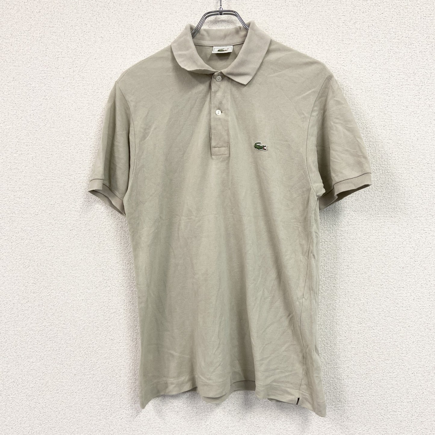 LACOSTE　ラコステ　半袖ポロシャツ　ワンポイントロゴ　ベージュ