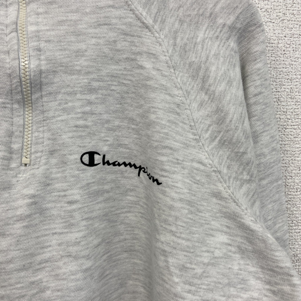champion　チャンピオン　ハーフジップスウェット/トレーナー　ハーフジップ　ロゴ刺繡　グレー　Lサイズ