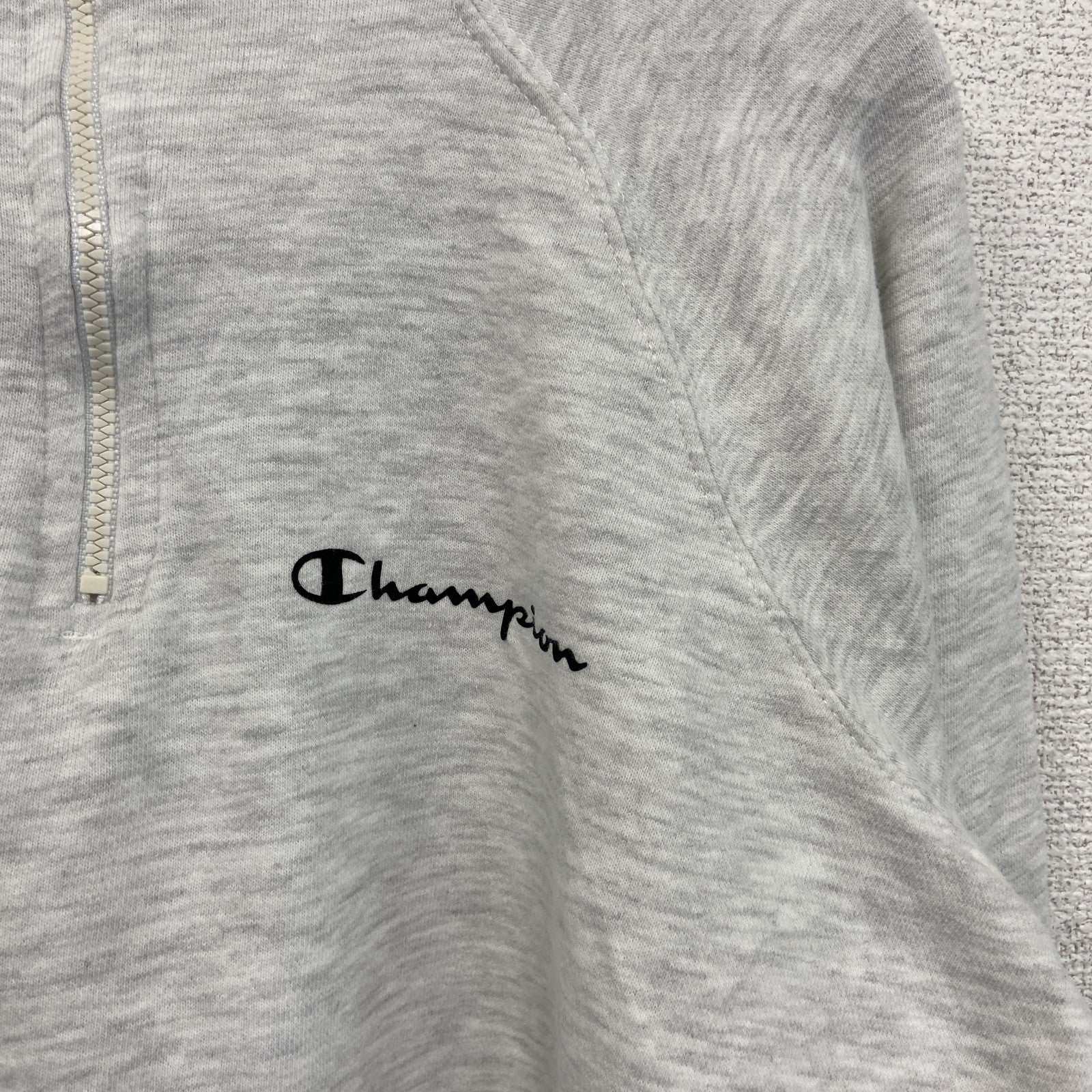 champion　チャンピオン　ハーフジップスウェット/トレーナー　ハーフジップ　ロゴ刺繡　グレー　Lサイズ