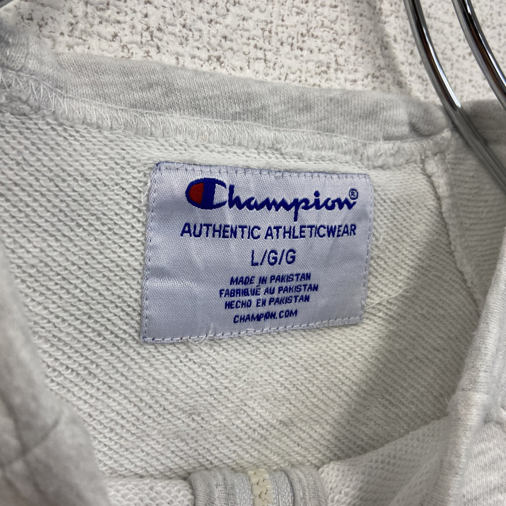 champion　チャンピオン　ハーフジップスウェット/トレーナー　ハーフジップ　ロゴ刺繡　グレー　Lサイズ