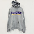 champion　チャンピオン　スウェットパーカー/フーディー　カレッジロゴ　刺繍ロゴ　現行　灰色　グレー　Lサイズ