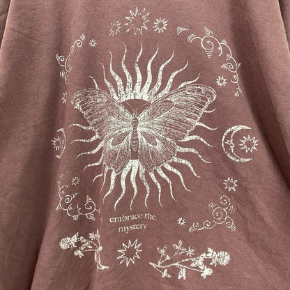 古着 used　desert dreamer　半袖プリントTシャツ　蝶　昆虫　クルーネック　レトロデザイン　赤　紅　レッド　