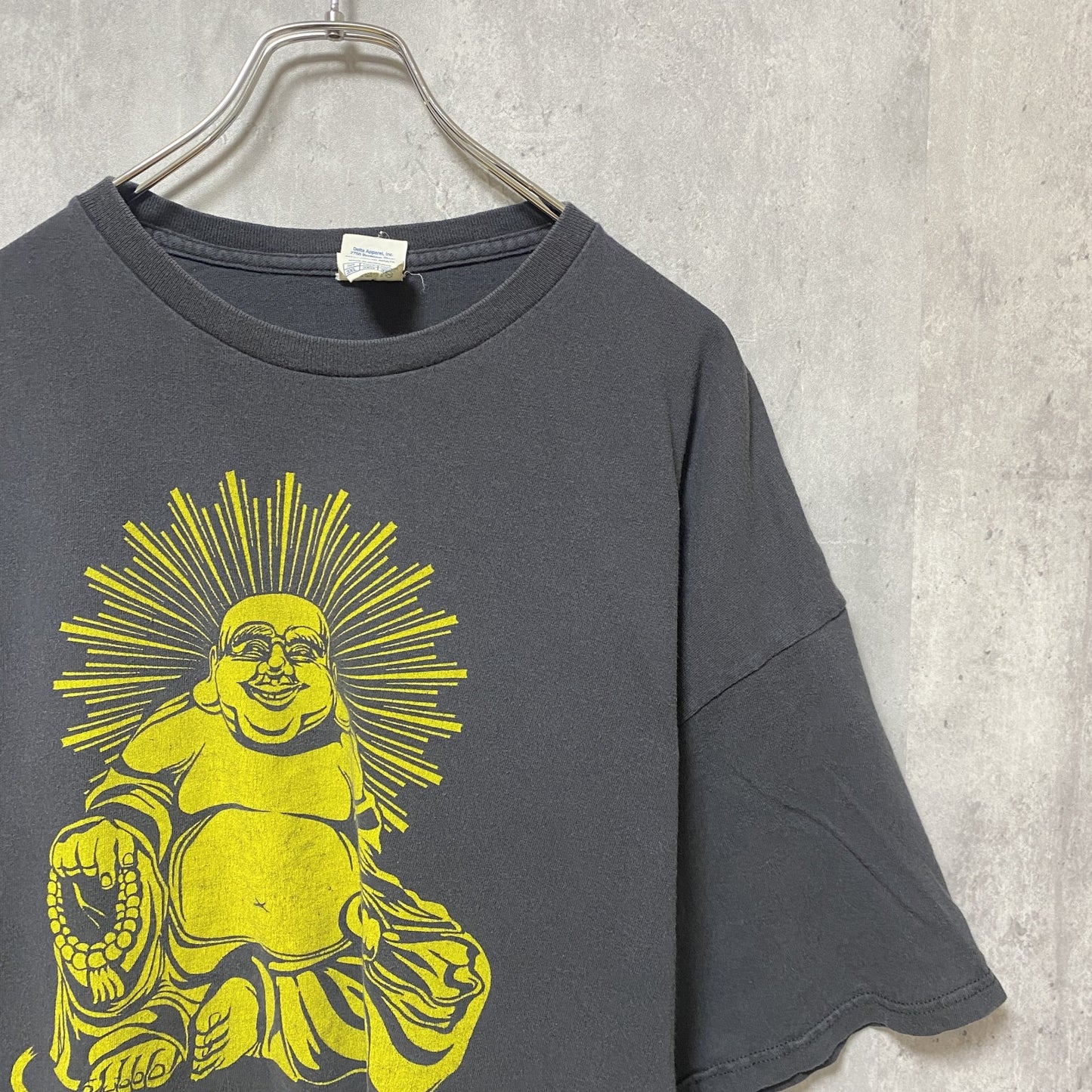 古着 used　半袖プリントTシャツ　黒　ブラック　デザイン　クルーネック　ビッグシルエット　オーバーサイズ　XXXLサイズ