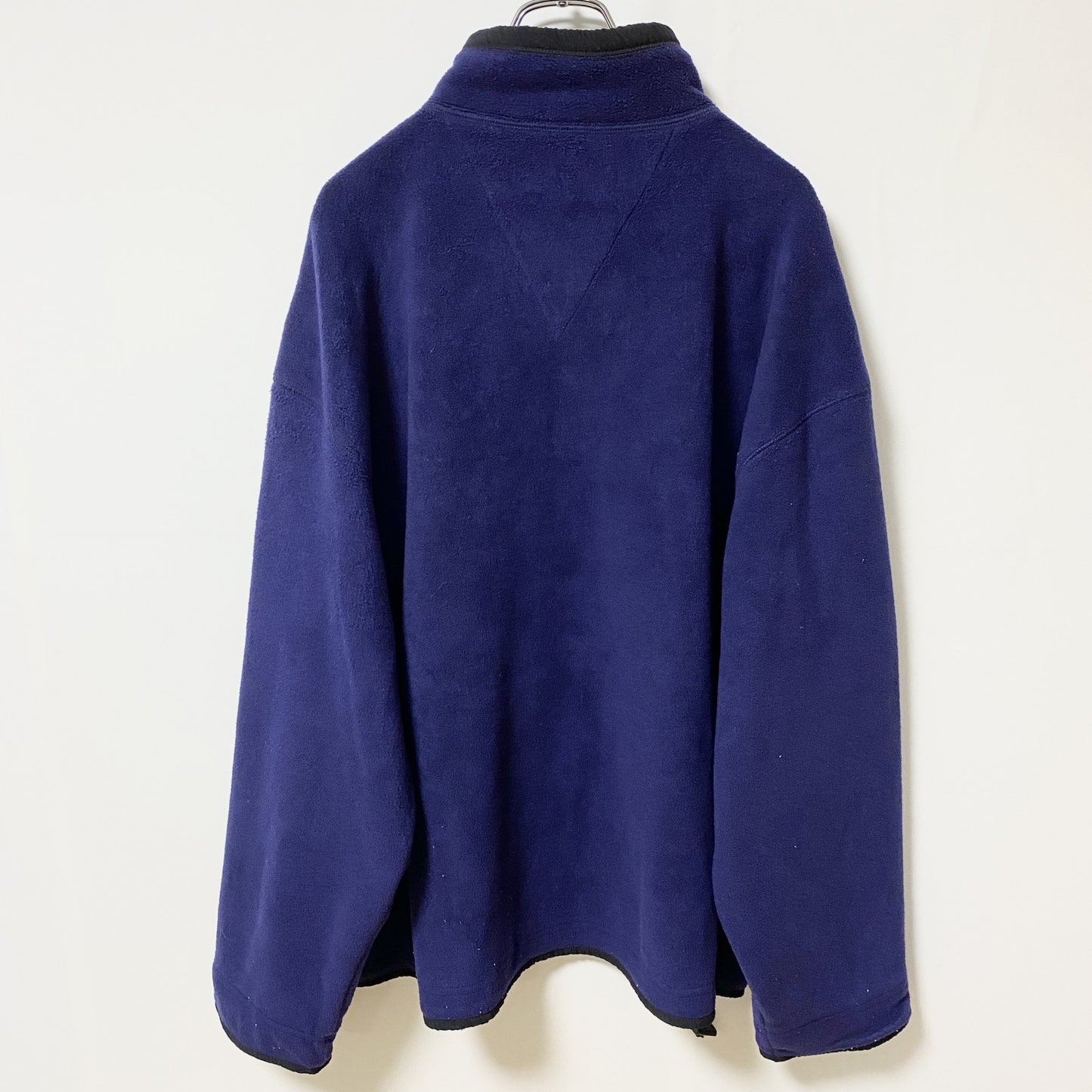 古着 used　Outersport　長袖フリースジャケット　ハーフボタン　ハイネック　青　ビッグシルエット　XXLサイズ