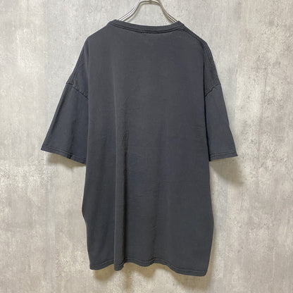 古着 used　半袖プリントTシャツ　黒　ブラック　デザイン　クルーネック　ビッグシルエット　オーバーサイズ　XXXLサイズ