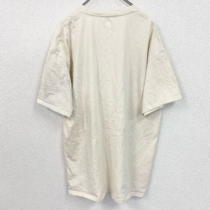古着 used　Hanes　ヘインズ　半袖ビッグプリントTシャツ　アメリカ　野球　スポーツ　クルーネック　白　ホワイト　XLサイズ