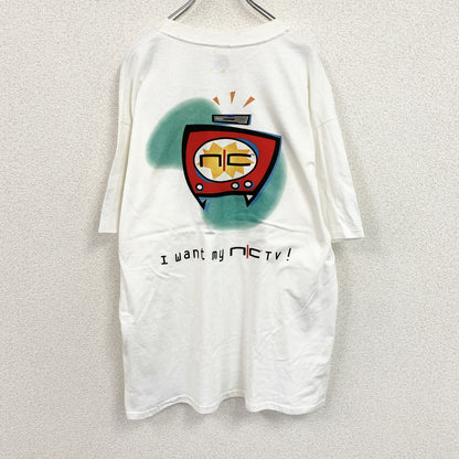 90s　Hanes　ヘインズ　BEEFY-T　AKAI　半袖Tシャツ　企業ロゴ　シングルステッチ　白　ホワイト　XLサイズ
