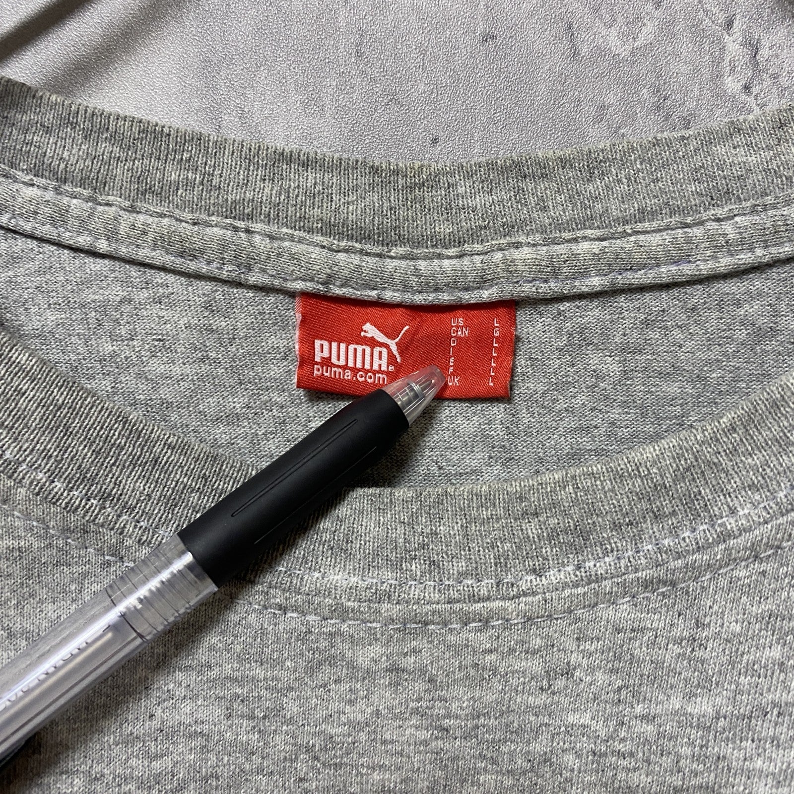 古着 used　PUMA　HARPOON　半袖プリントTシャツ　グレー　レトロ　デザイン　個性的　クルーネック　春夏服　メンズ