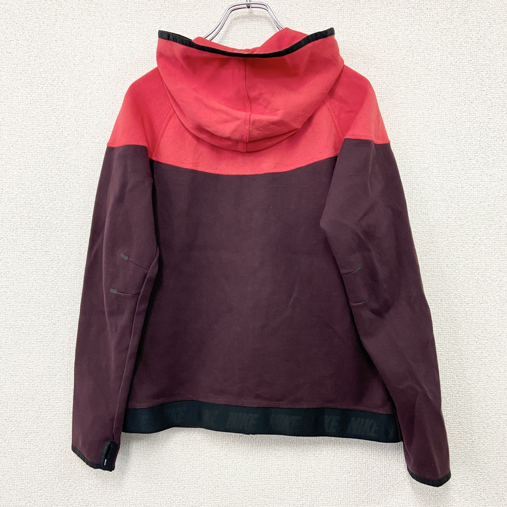 NIKE　ナイキ　フルジップスウェットパーカー　赤　レッド　ボルドー　Lサイズ