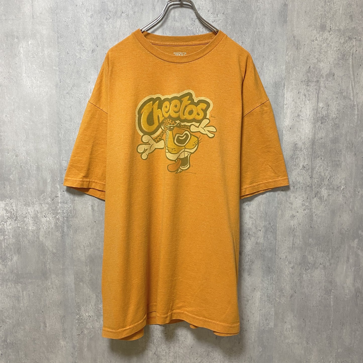 古着 used　Cheetos チートス　半袖プリントTシャツ　オレンジ　レトロデザイン　クルーネック　ビッグシルエット