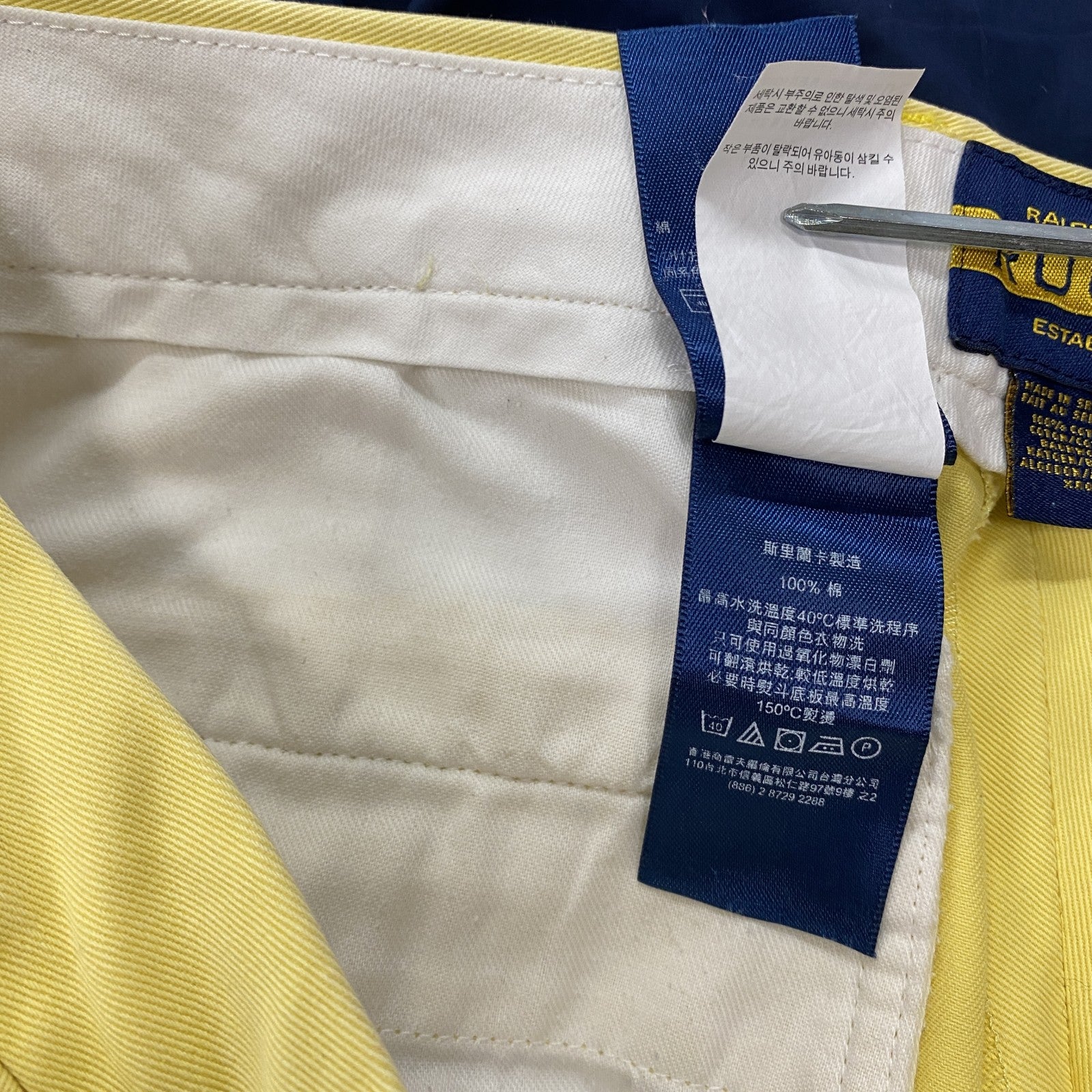 RUGBY RALPH LAUREN　ラグビーラルフローレン　ハーフパンツ/ショートパンツ　黄色　イエロー　W36サイズ
