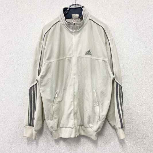 90s　adidas　アディダス　ベロアトラックジャケット/ジャージ　パフォーマンスロゴ　ヴィンテージ　白　ホワイト　Mサイズ