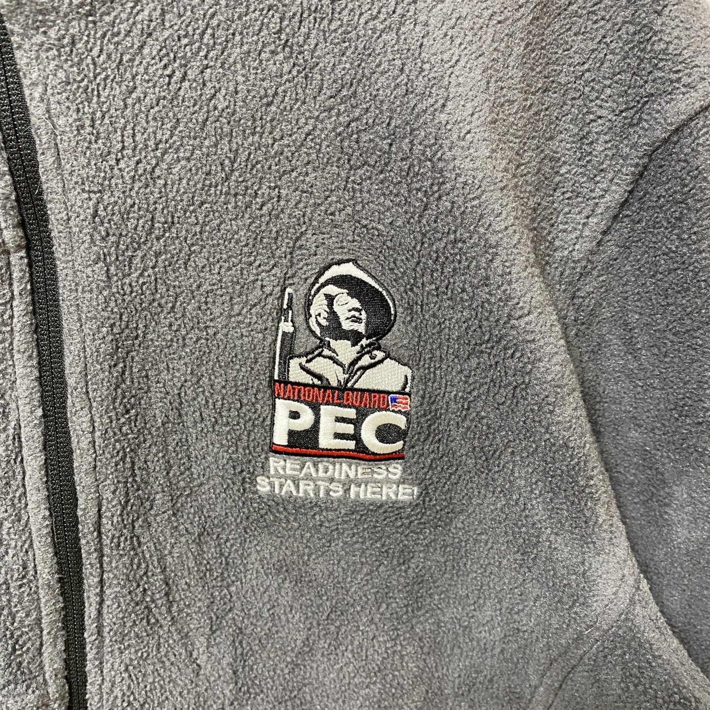 古着 used　EDDIE BAUER エディーバウアー　長袖フリースジャケット　ハイネック　ポイント刺繍　グレー　Lサイズ