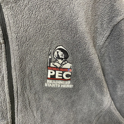 古着 used　EDDIE BAUER エディーバウアー　長袖フリースジャケット　ハイネック　ポイント刺繍　グレー　Lサイズ