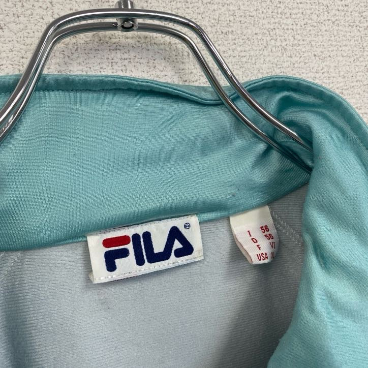 古着 used　FILA　フィラ　長袖スウェット　フルジップ　ジャージ　ワンポイントロゴ刺繍　白　ホワイト　XLサイズ