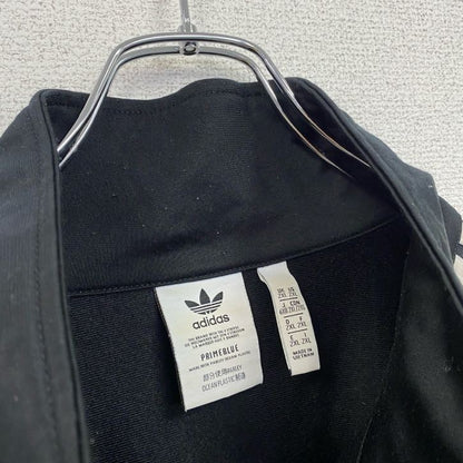 古着 used　adidas　アディダス　長袖スウェット　フルジップ　ジャージ　ワンポイントロゴ　黒　ブラック　XXLサイズ