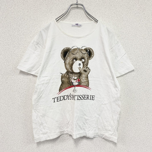 CHAMPFER　シャンフェール　半袖プリントTシャツ　シングルステッチ　白　ホワイト