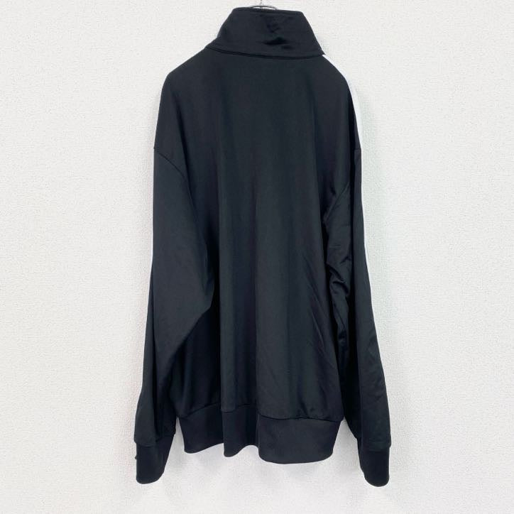 古着 used　adidas　アディダス　長袖スウェット　フルジップ　ジャージ　ワンポイントロゴ　黒　ブラック　XXLサイズ