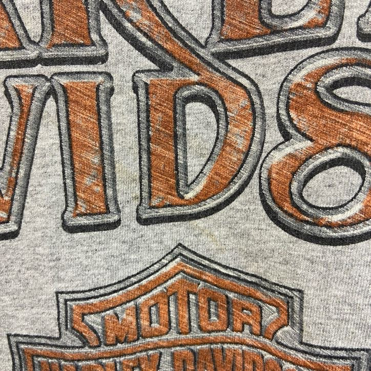 00s　HARLEY DAVIDSON　ハーレーダビッドソン　半袖両面プリントTシャツ　灰色　グレー