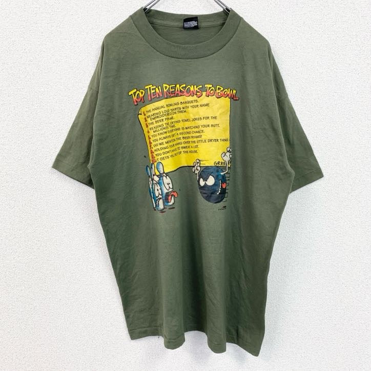 古着 used　USA製　BEST FRUIT OF THE LOOM　半袖プリントTシャツ　ボウリング　ヴィンテージ　XLサイズ