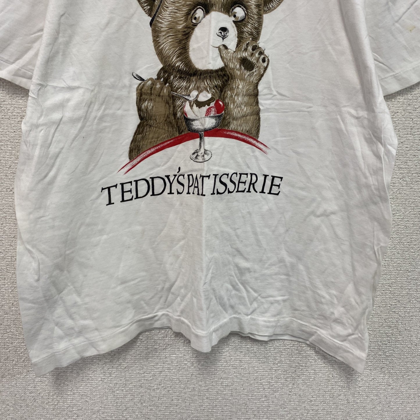 CHAMPFER　シャンフェール　半袖プリントTシャツ　シングルステッチ　白　ホワイト