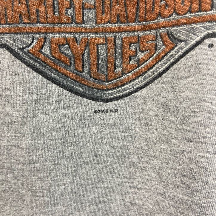 00s　HARLEY DAVIDSON　ハーレーダビッドソン　半袖両面プリントTシャツ　灰色　グレー