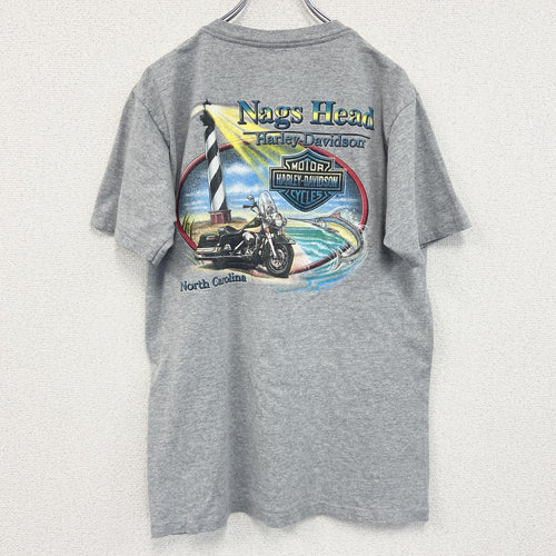 00s　HARLEY DAVIDSON　ハーレーダビッドソン　半袖両面プリントTシャツ　灰色　グレー