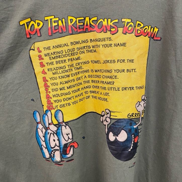 古着 used　USA製　BEST FRUIT OF THE LOOM　半袖プリントTシャツ　ボウリング　ヴィンテージ　XLサイズ