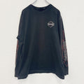 古着 used　HARLEY DAVIDSON　ハーレーダビッドソン　長袖両面プリントTシャツ　黒　ブラック　Lサイズ