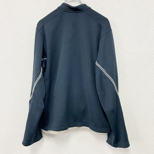 00s　adidas　アディダス　トラックジャケット/ジャージ　袖フレア　パフォーマンスロゴ　ヴィンテージ　黒　ブラック　Lサイズ