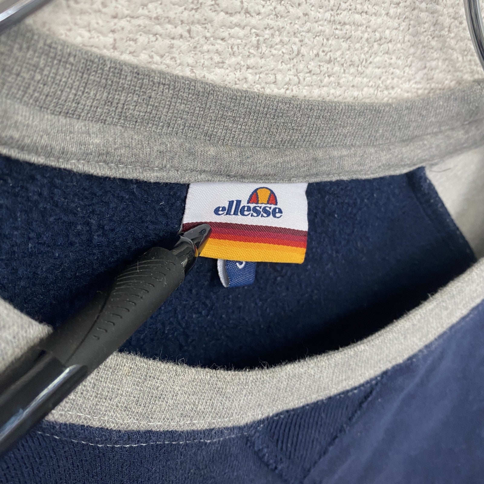 ellesse　エレッセ　スウェット/トレーナー　紺　ネイビー　グレー　Sサイズ