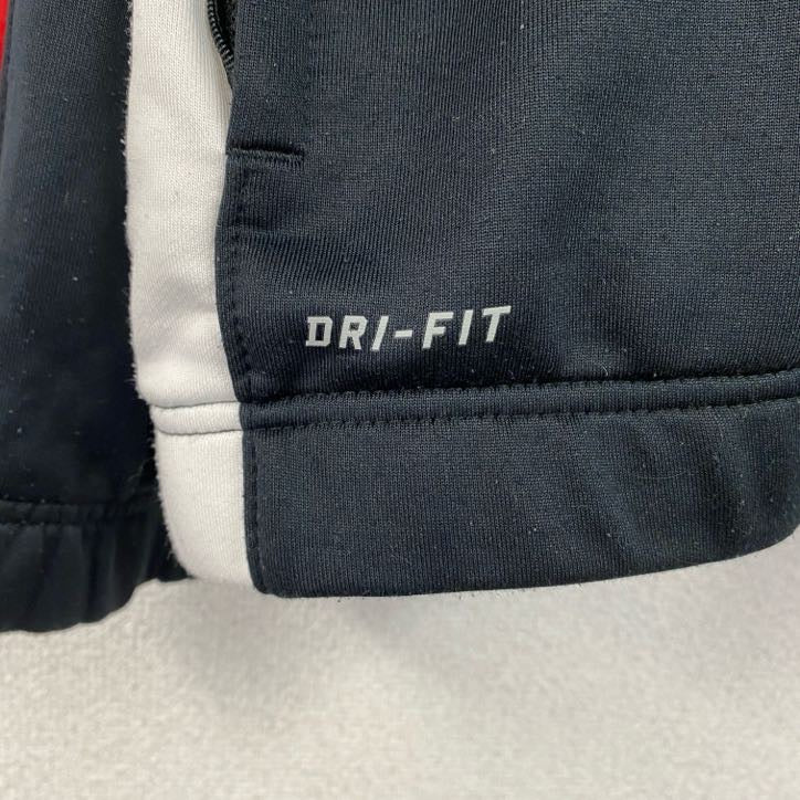 古着 used　NIKE　ナイキ　長袖トラックジャケット　スポーツ　DRI-FIT　ジャージ　ロゴ刺繍　黒　ブラック　XLサイズ