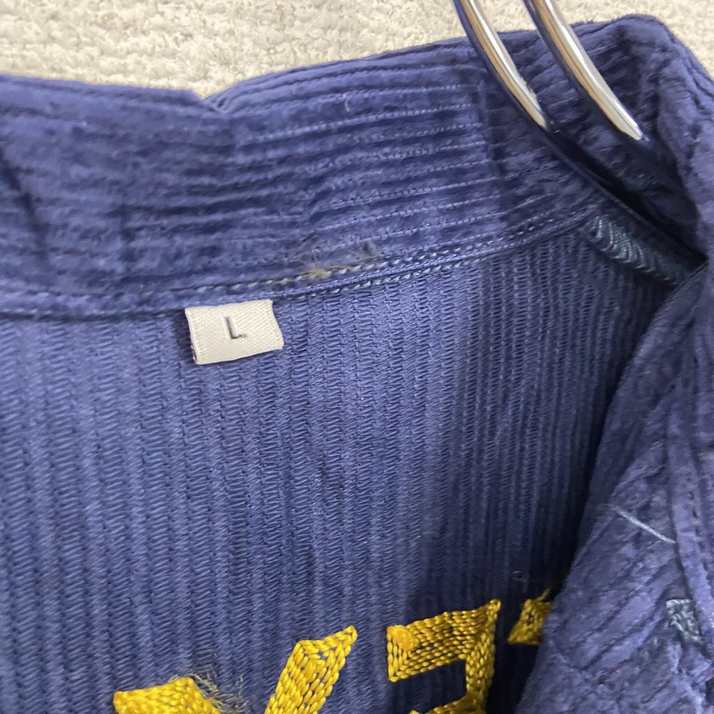 FFAジャケット　ファーマーズジャケット　コーデュロイジャケット　レプリカ　リメイク　刺繍　紺　ネイビー　Lサイズ