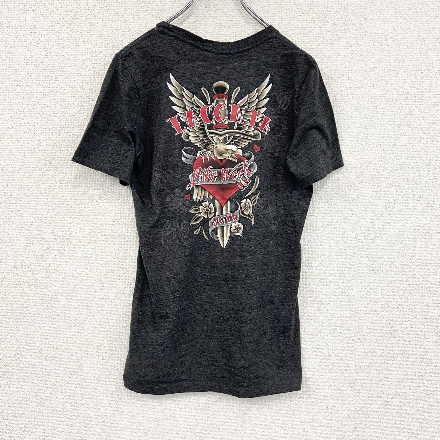 HOT LWATHEAS　半袖プリントTシャツ　両面プリント　ダークグレー　Lサイズ