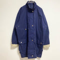 古着 used　長袖ハイネックブルゾン　厚手アウター　コート　ネイビー　秋冬服　レトロ　ビッグシルエット　XLサイズ