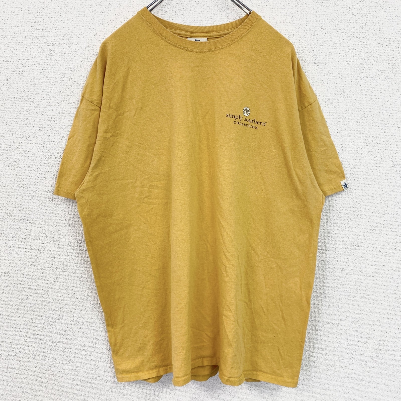 古着 used　simply southern　半袖両面プリントTシャツ　ひまわり　コットン100％　黄色　XLサイズ