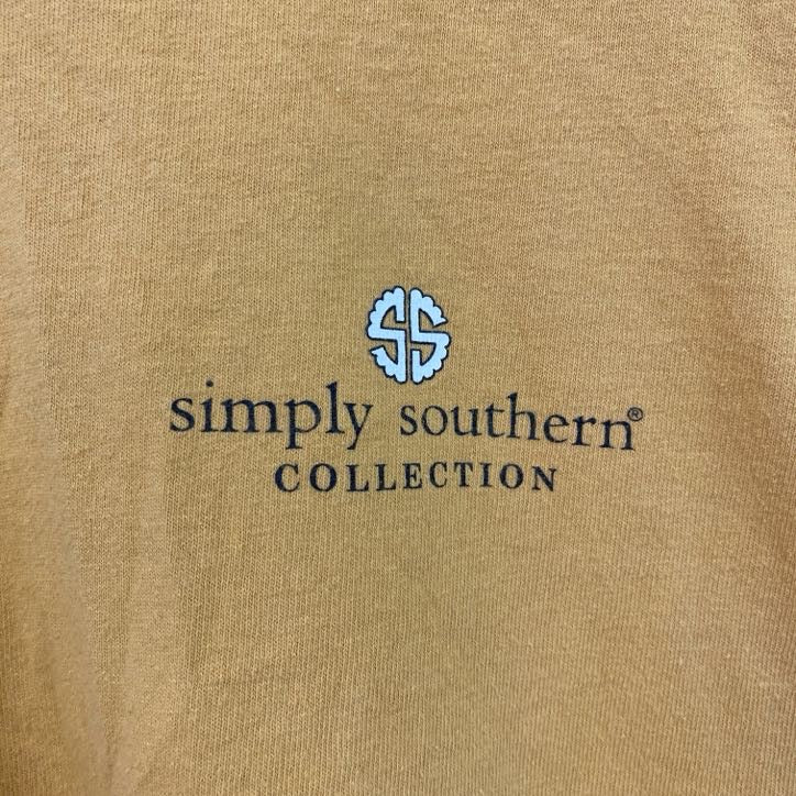 古着 used　simply southern　半袖両面プリントTシャツ　ひまわり　コットン100％　黄色　XLサイズ