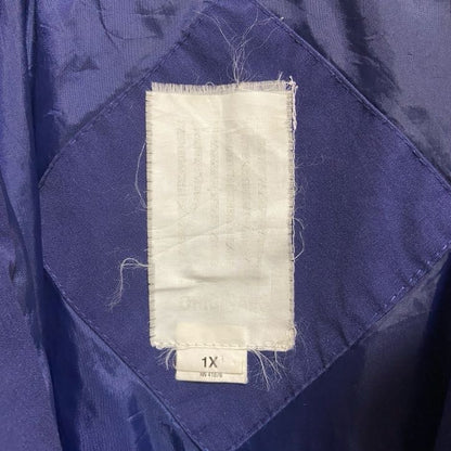 古着 used　長袖ハイネックブルゾン　厚手アウター　コート　ネイビー　秋冬服　レトロ　ビッグシルエット　XLサイズ