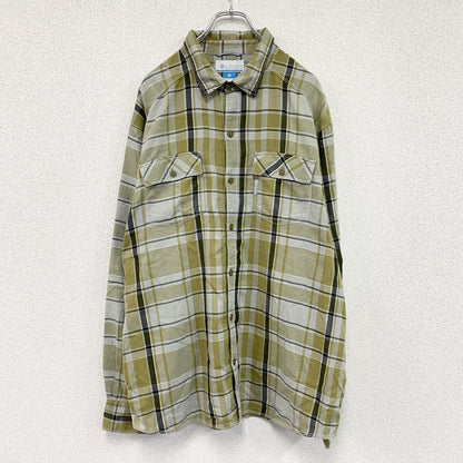 Columbia　コロンビア　長袖シャツ　チェック柄　カーキ　XLサイズ