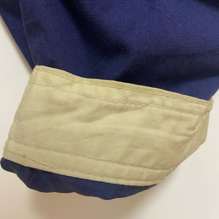 古着 used　長袖ハイネックブルゾン　厚手アウター　コート　ネイビー　秋冬服　レトロ　ビッグシルエット　XLサイズ