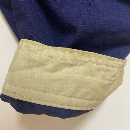 古着 used　長袖ハイネックブルゾン　厚手アウター　コート　ネイビー　秋冬服　レトロ　ビッグシルエット　XLサイズ