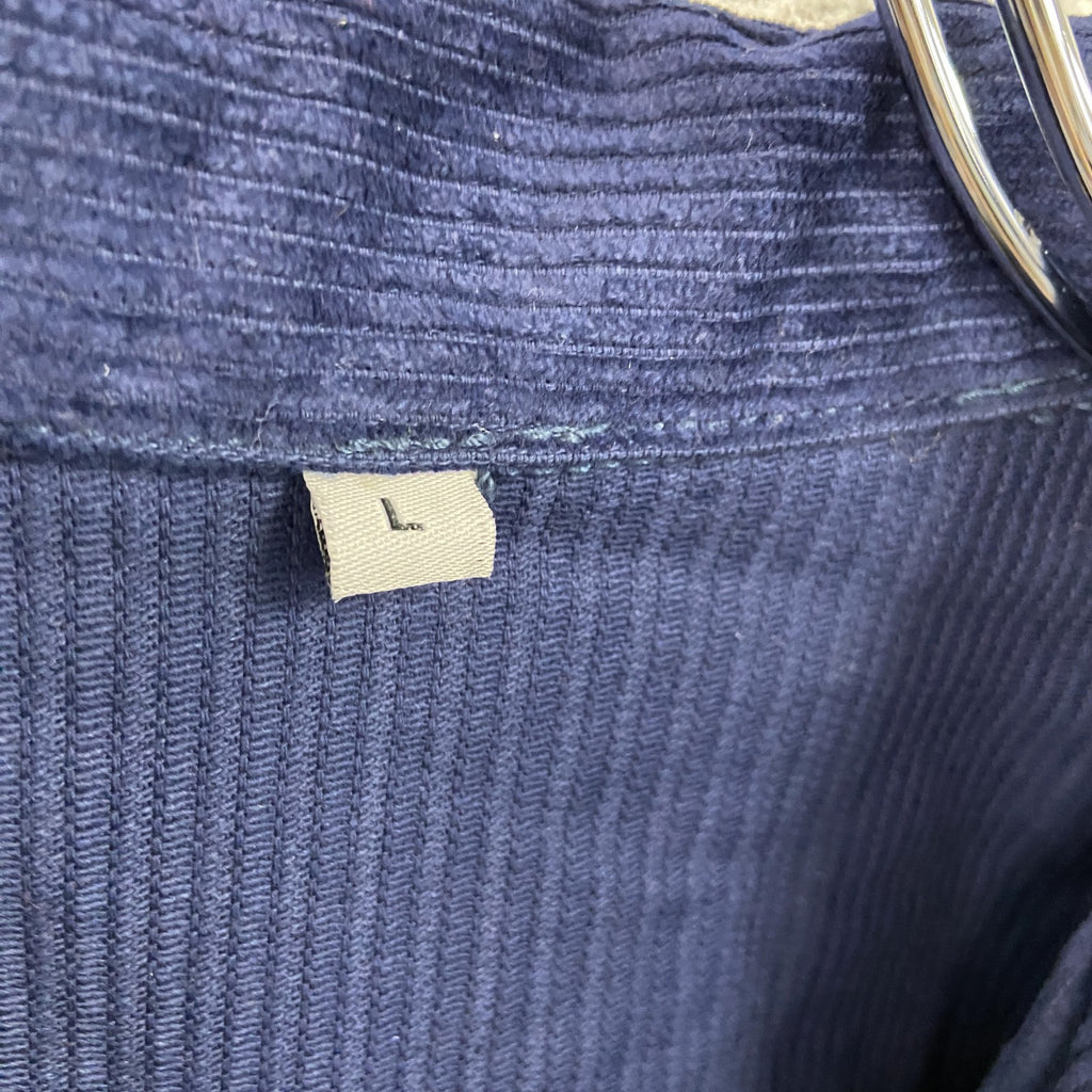 FFAジャケット　ファーマーズジャケット　コーデュロイジャケット　レプリカ　リメイク　刺繍　紺　ネイビー　Lサイズ