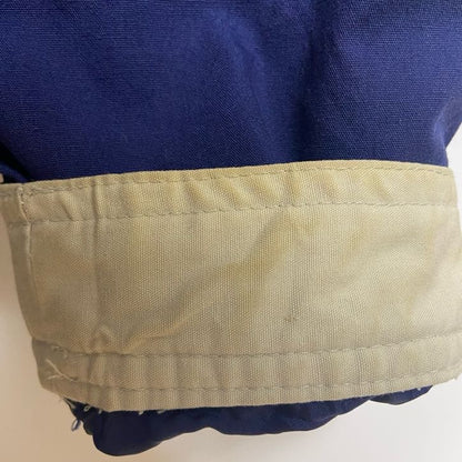 古着 used　長袖ハイネックブルゾン　厚手アウター　コート　ネイビー　秋冬服　レトロ　ビッグシルエット　XLサイズ