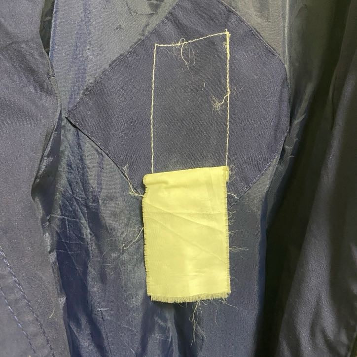 古着 used　長袖ハイネックブルゾン　厚手アウター　コート　ネイビー　秋冬服　レトロ　ビッグシルエット　XLサイズ