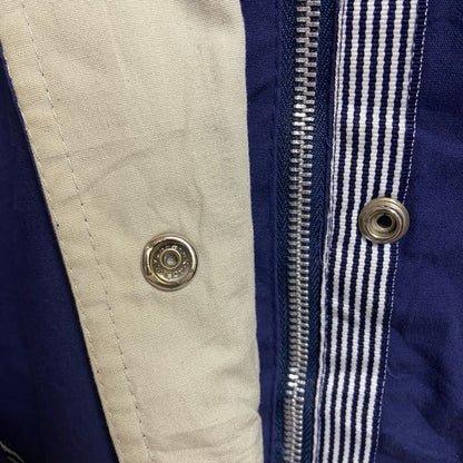 古着 used　長袖ハイネックブルゾン　厚手アウター　コート　ネイビー　秋冬服　レトロ　ビッグシルエット　XLサイズ
